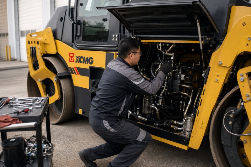 Assistance pour les pièces de machines routières
