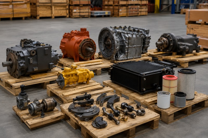 Assistance pour les pièces de machines routières